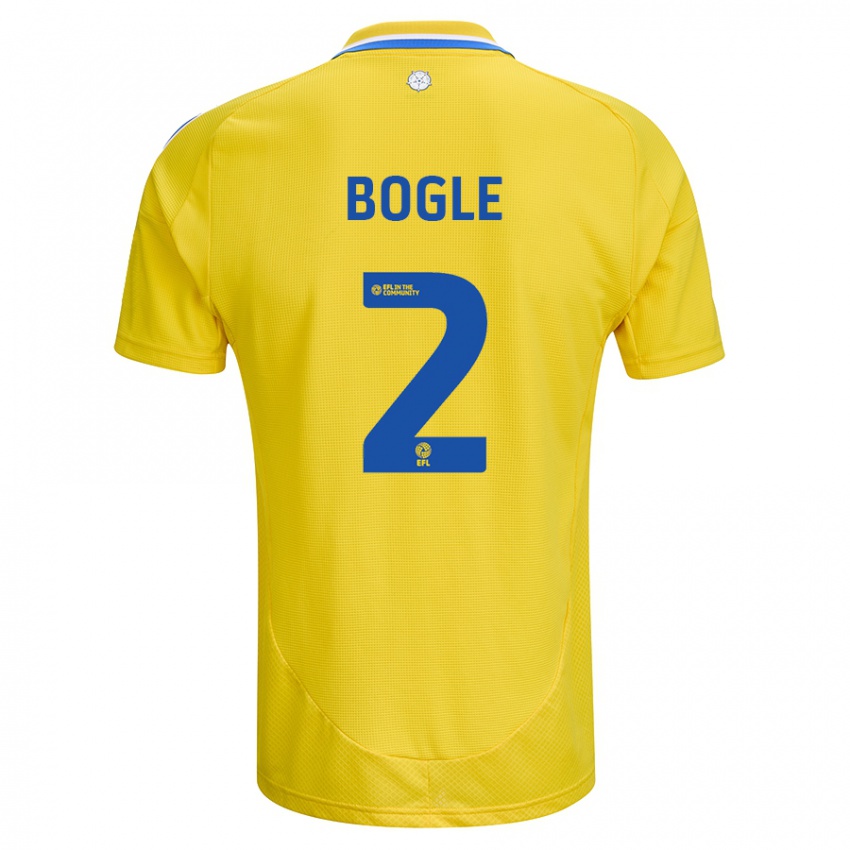 Kinder Jayden Bogle #2 Gelb Blau Auswärtstrikot Trikot 2024/25 T-Shirt