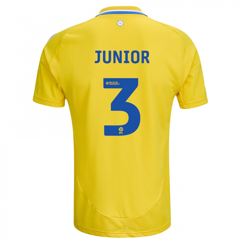 Kinder Junior Firpo #3 Gelb Blau Auswärtstrikot Trikot 2024/25 T-Shirt