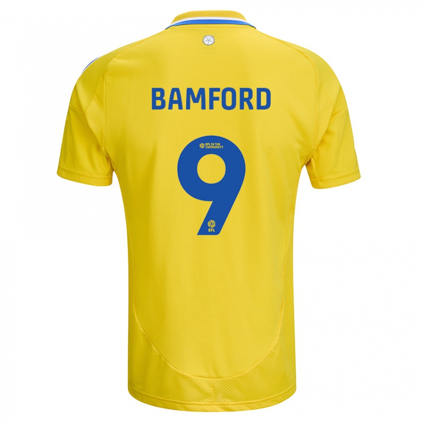 Kinder Patrick Bamford #9 Gelb Blau Auswärtstrikot Trikot 2024/25 T-Shirt