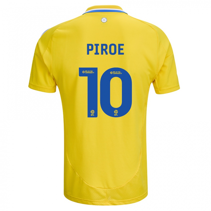 Kinder Joël Piroe #10 Gelb Blau Auswärtstrikot Trikot 2024/25 T-Shirt