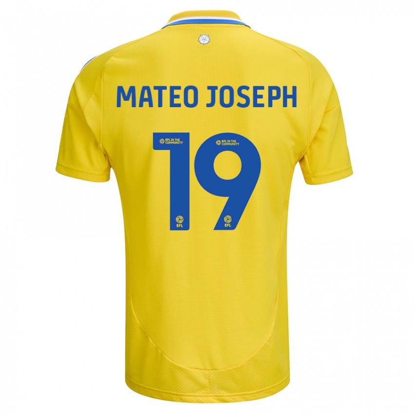 Kinder Mateo Joseph #19 Gelb Blau Auswärtstrikot Trikot 2024/25 T-Shirt