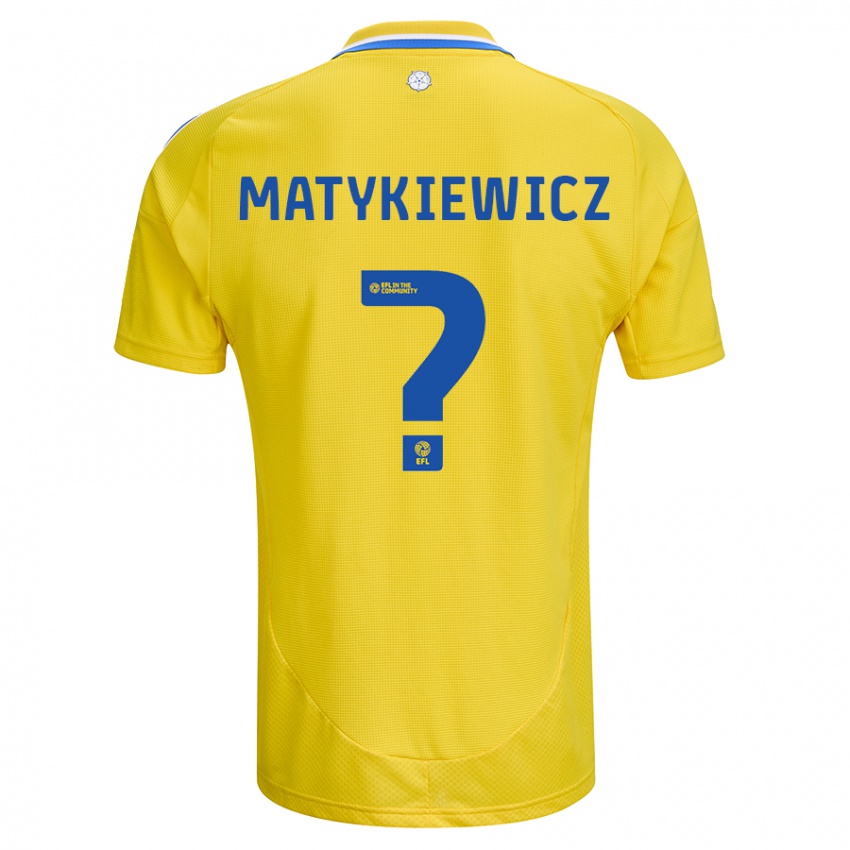 Kinder Luke Matykiewicz #0 Gelb Blau Auswärtstrikot Trikot 2024/25 T-Shirt