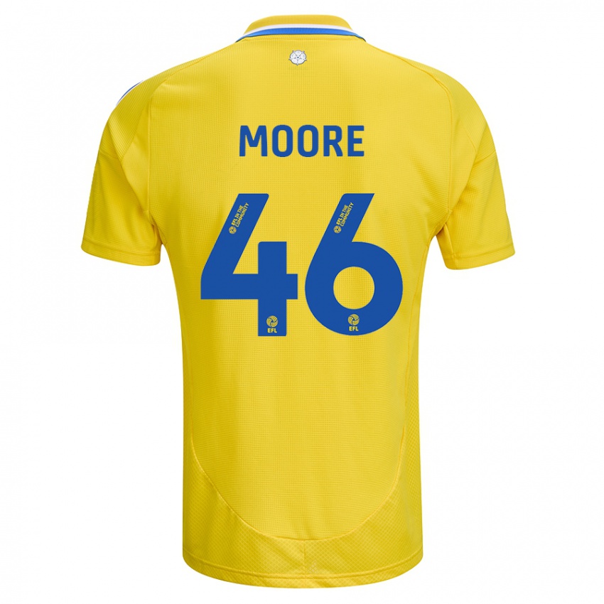 Kinder Kris Moore #46 Gelb Blau Auswärtstrikot Trikot 2024/25 T-Shirt