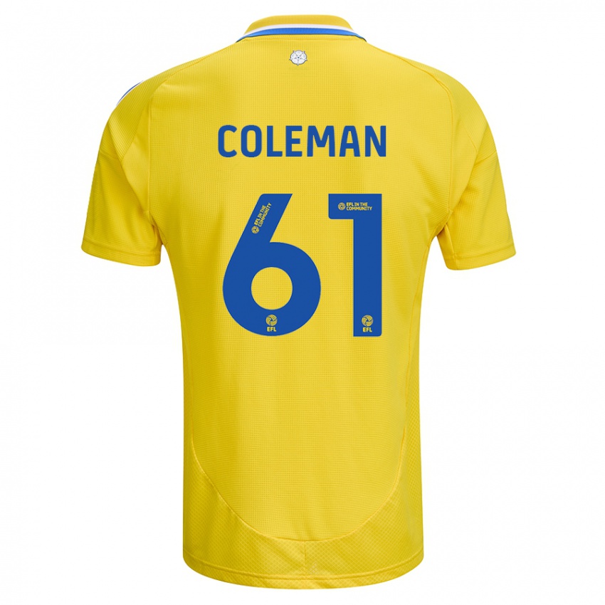 Kinder Cian Coleman #61 Gelb Blau Auswärtstrikot Trikot 2024/25 T-Shirt