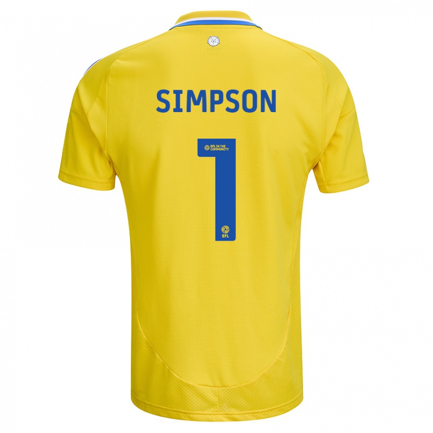 Kinder Carrie Simpson #1 Gelb Blau Auswärtstrikot Trikot 2024/25 T-Shirt