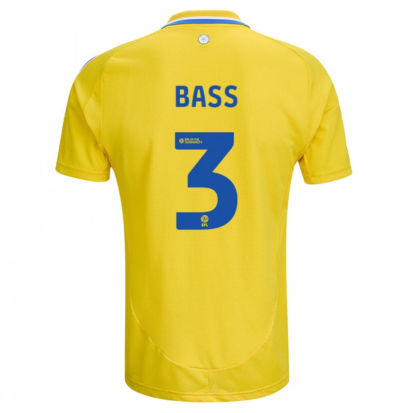 Kinder Rebekah Bass #3 Gelb Blau Auswärtstrikot Trikot 2024/25 T-Shirt