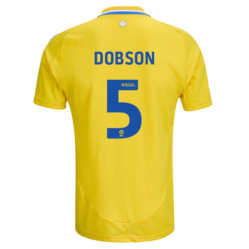 Kinder Ellie Dobson #5 Gelb Blau Auswärtstrikot Trikot 2024/25 T-Shirt