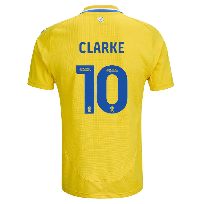 Kinder Sarah Clarke #10 Gelb Blau Auswärtstrikot Trikot 2024/25 T-Shirt