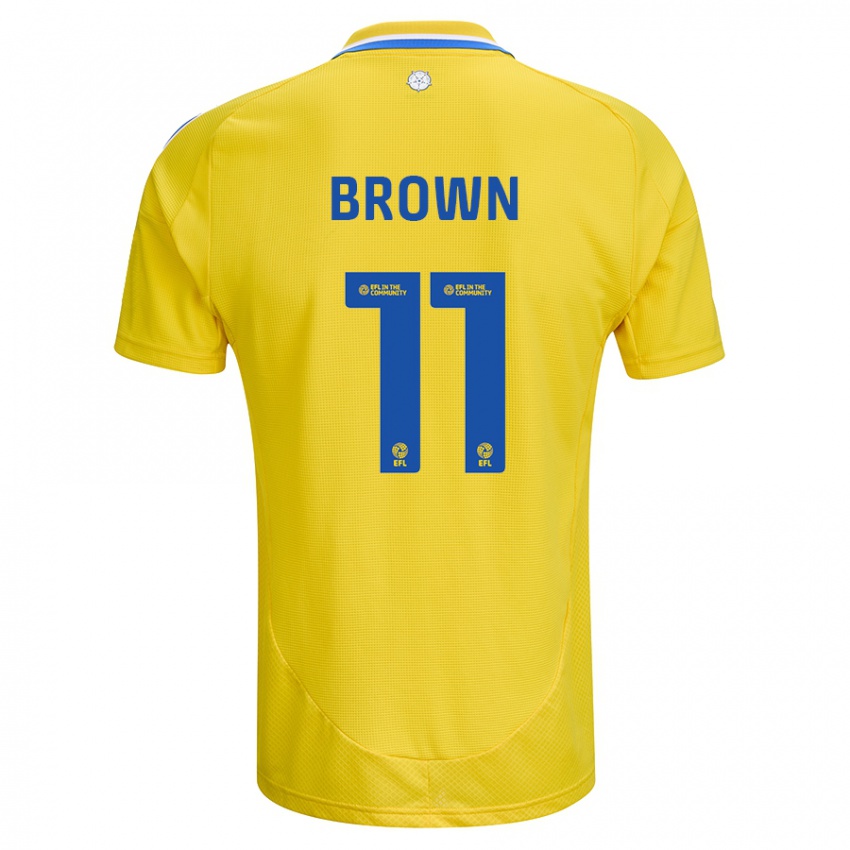 Kinder Abbie Brown #11 Gelb Blau Auswärtstrikot Trikot 2024/25 T-Shirt