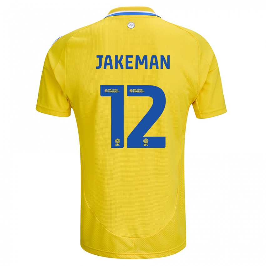 Kinder Harriet Jakeman #12 Gelb Blau Auswärtstrikot Trikot 2024/25 T-Shirt