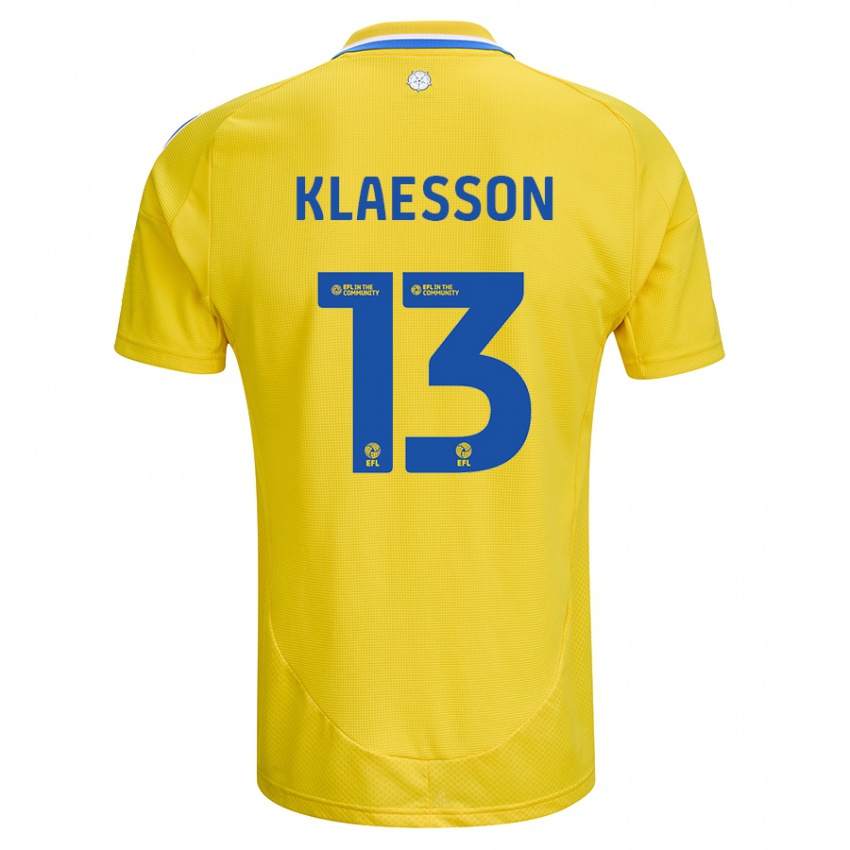 Kinder Kristoffer Klaesson #13 Gelb Blau Auswärtstrikot Trikot 2024/25 T-Shirt