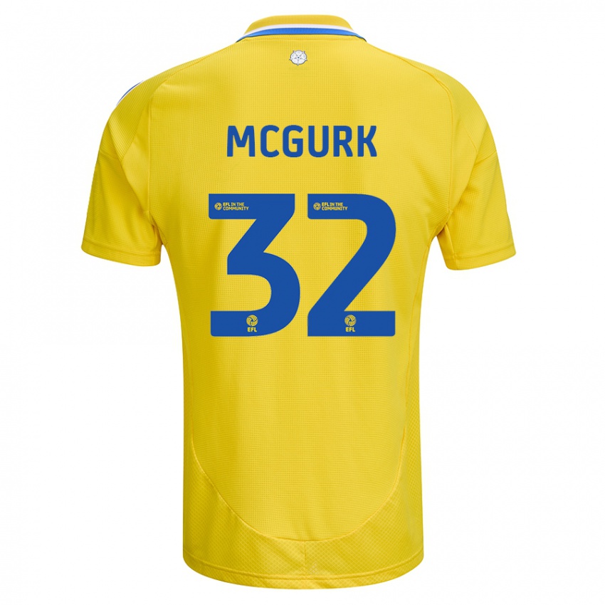 Kinder Sean Mcgurk #32 Gelb Blau Auswärtstrikot Trikot 2024/25 T-Shirt