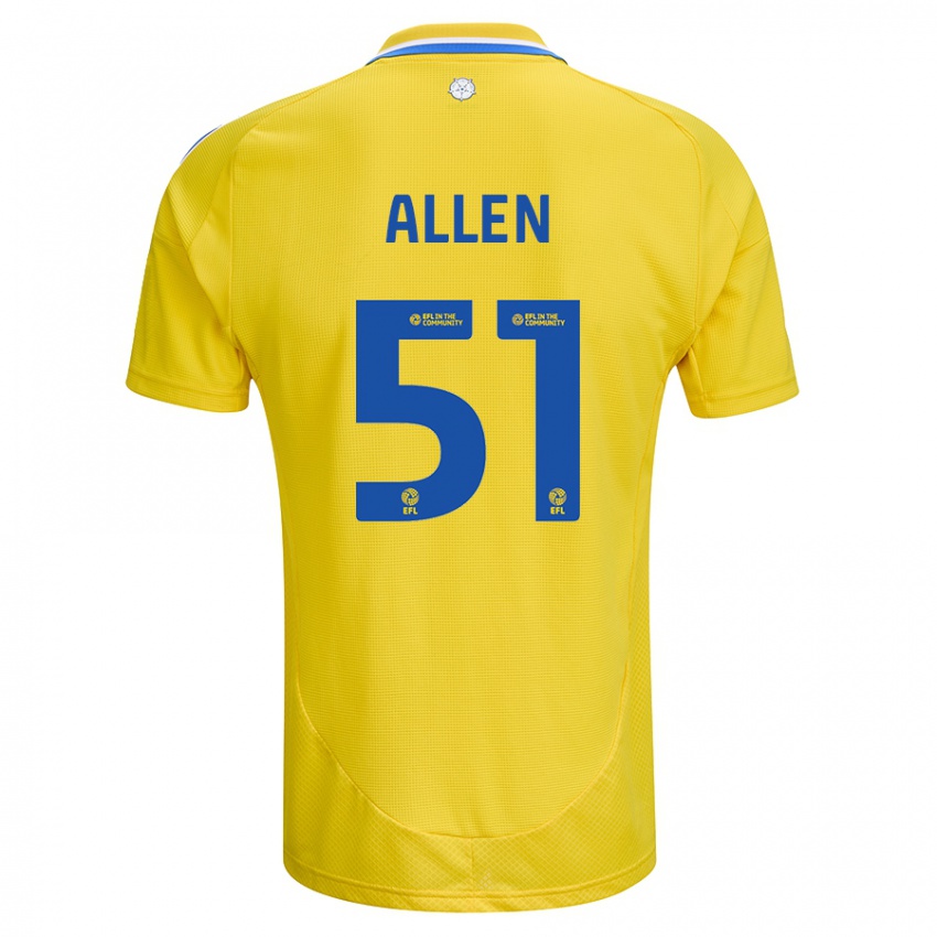 Kinder Charlie Allen #51 Gelb Blau Auswärtstrikot Trikot 2024/25 T-Shirt