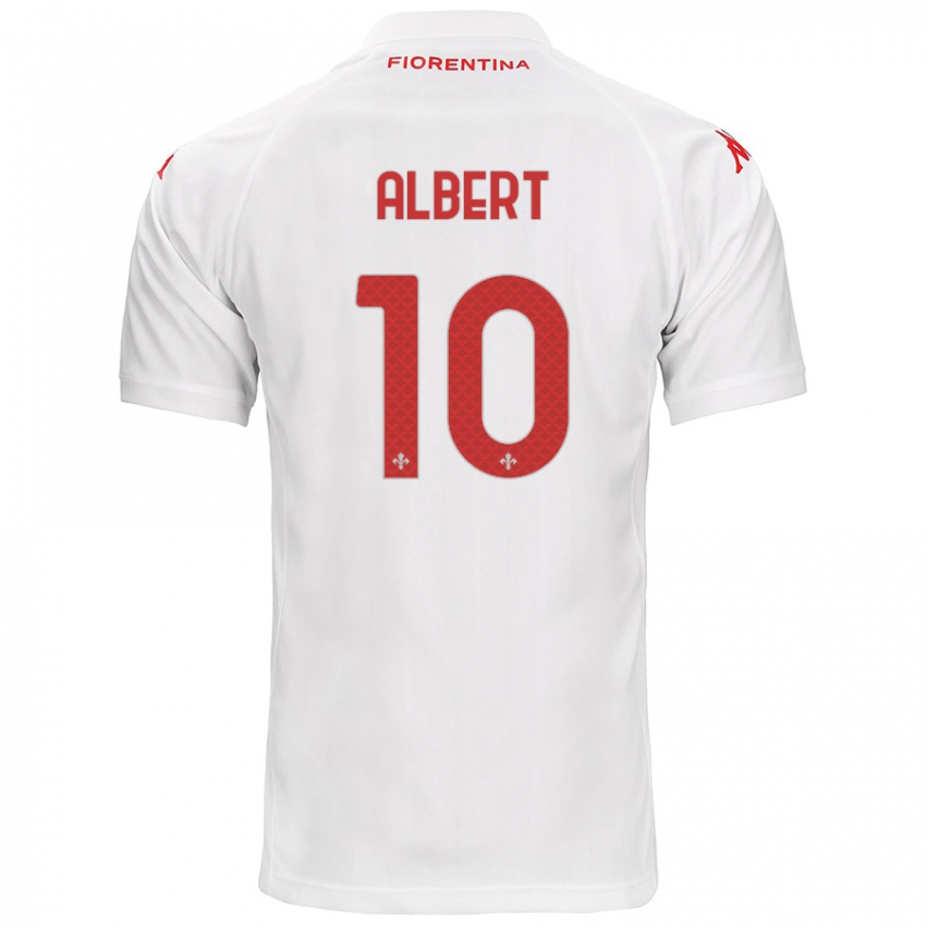 Kinder Albert Gudmundsson #10 Weiß Auswärtstrikot Trikot 2024/25 T-Shirt