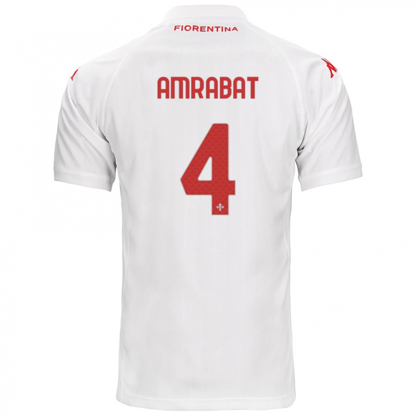 Kinder Sofyan Amrabat #4 Weiß Auswärtstrikot Trikot 2024/25 T-Shirt