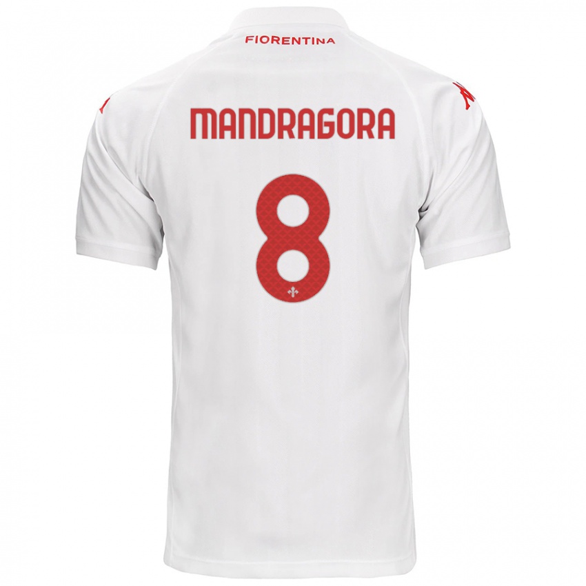 Kinder Rolando Mandragora #8 Weiß Auswärtstrikot Trikot 2024/25 T-Shirt