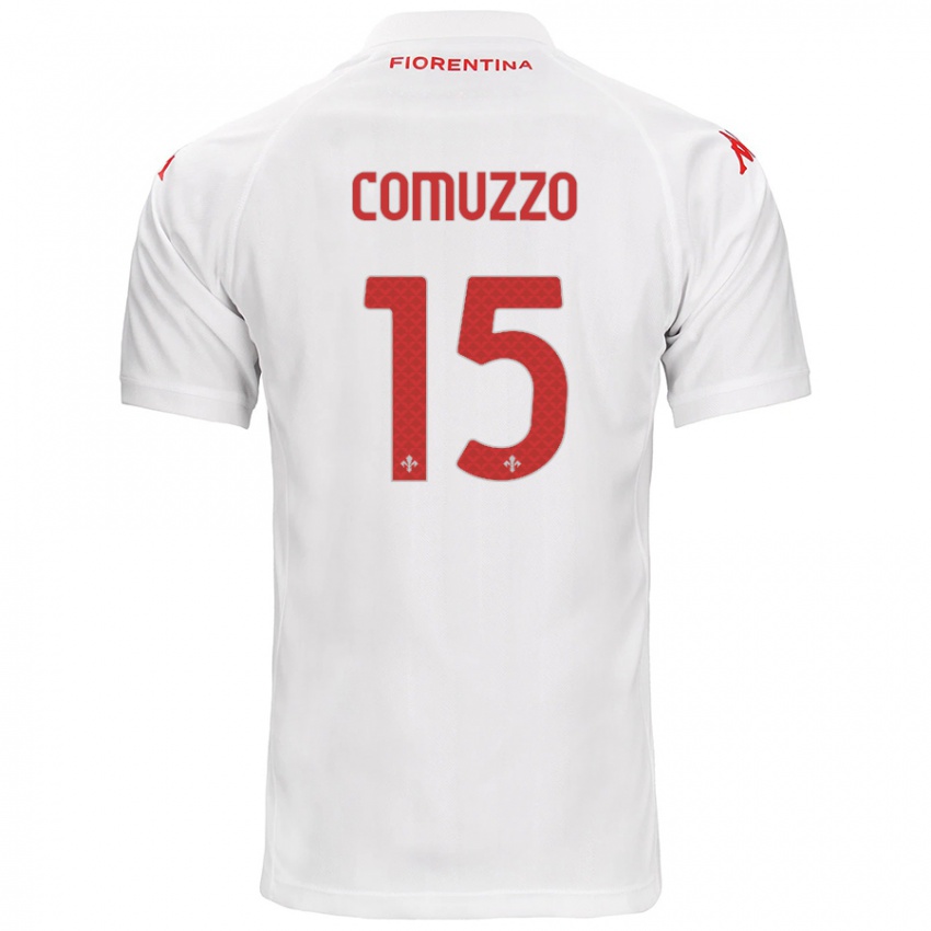 Kinder Pietro Comuzzo #15 Weiß Auswärtstrikot Trikot 2024/25 T-Shirt