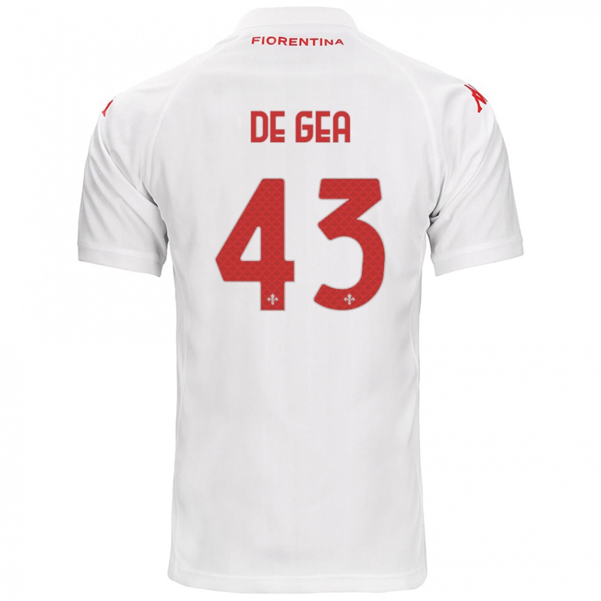 Kinder David De Gea #43 Weiß Auswärtstrikot Trikot 2024/25 T-Shirt