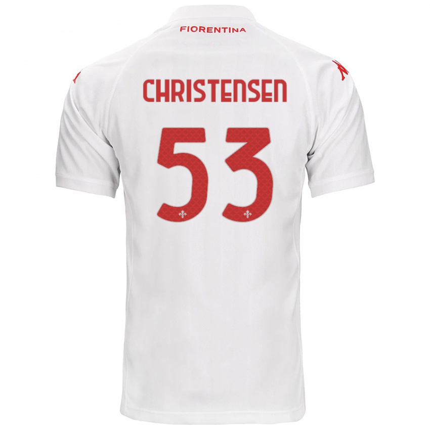 Kinder Oliver Christensen #53 Weiß Auswärtstrikot Trikot 2024/25 T-Shirt