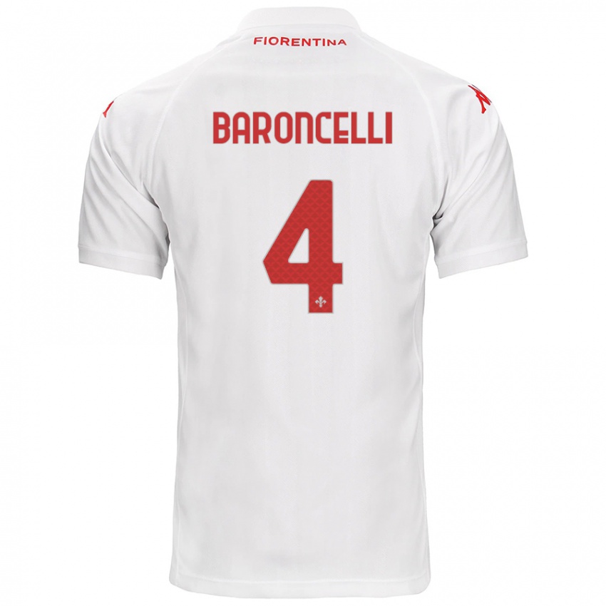 Kinder Leonardo Baroncelli #4 Weiß Auswärtstrikot Trikot 2024/25 T-Shirt