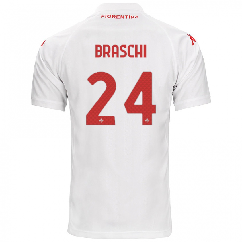 Kinder Riccardo Braschi #24 Weiß Auswärtstrikot Trikot 2024/25 T-Shirt