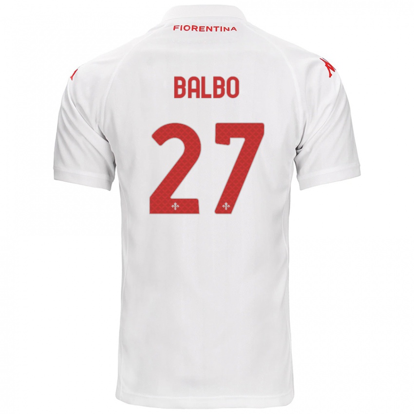 Kinder Luis Balbo #27 Weiß Auswärtstrikot Trikot 2024/25 T-Shirt