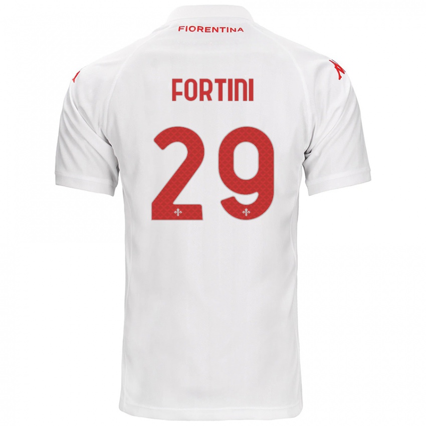 Kinder Niccolò Fortini #29 Weiß Auswärtstrikot Trikot 2024/25 T-Shirt