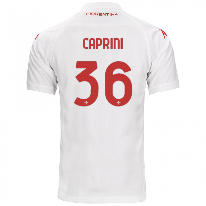 Kinder Maat Daniel Caprini #36 Weiß Auswärtstrikot Trikot 2024/25 T-Shirt