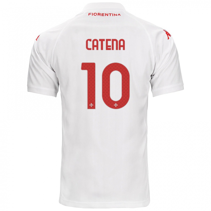 Kinder Michaela Catena #10 Weiß Auswärtstrikot Trikot 2024/25 T-Shirt