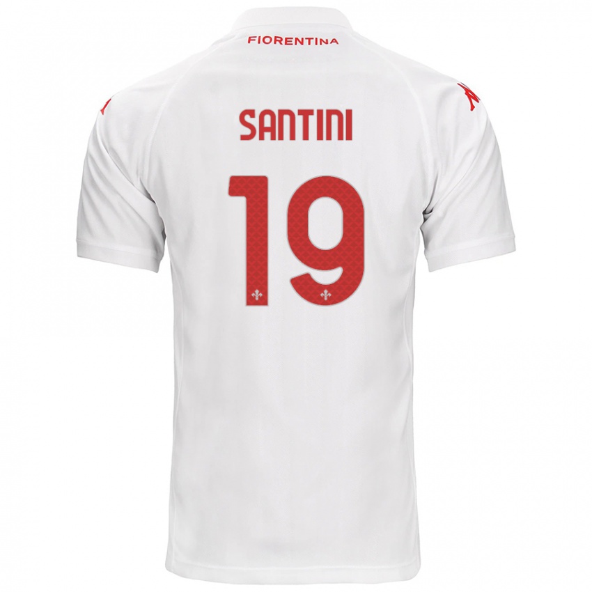 Kinder Margherita Santini #19 Weiß Auswärtstrikot Trikot 2024/25 T-Shirt