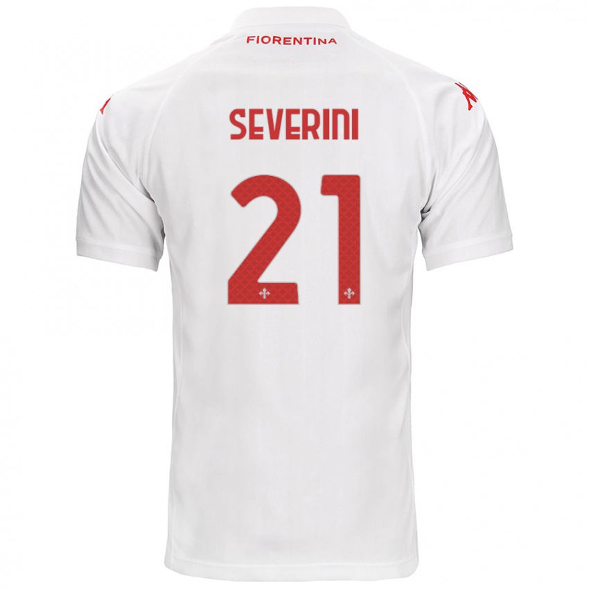 Kinder Emma Severini #21 Weiß Auswärtstrikot Trikot 2024/25 T-Shirt