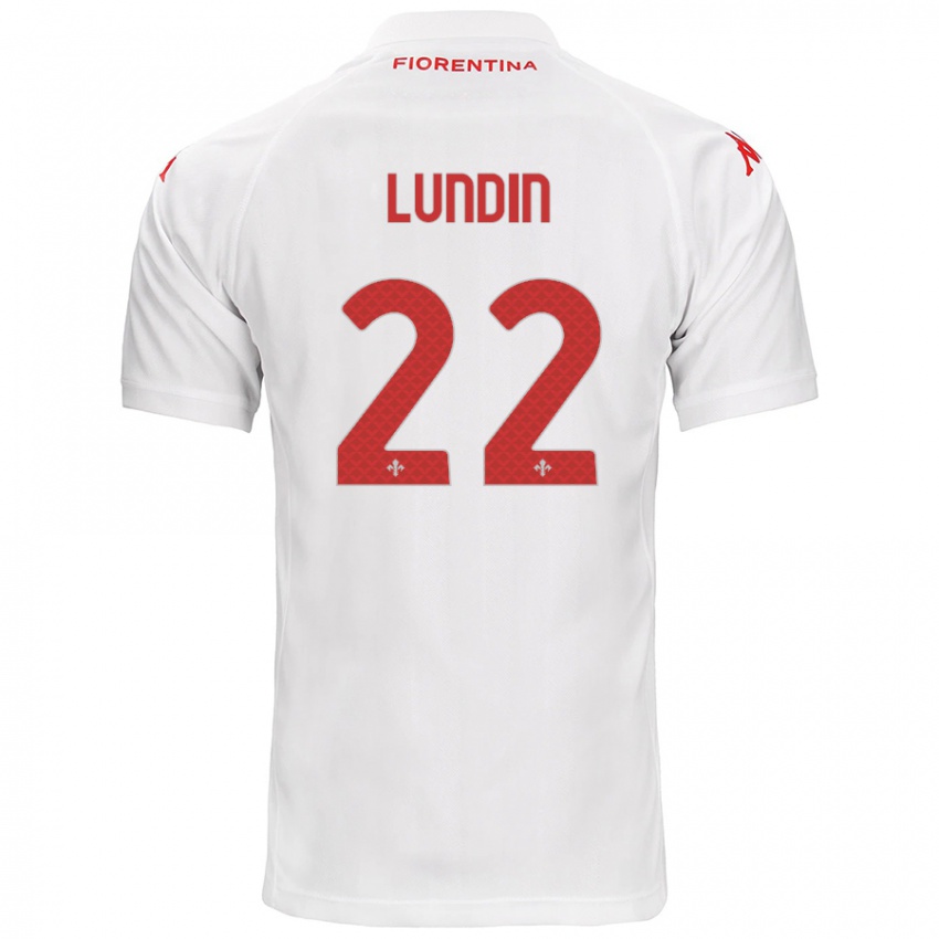 Kinder Karin Lundin #22 Weiß Auswärtstrikot Trikot 2024/25 T-Shirt