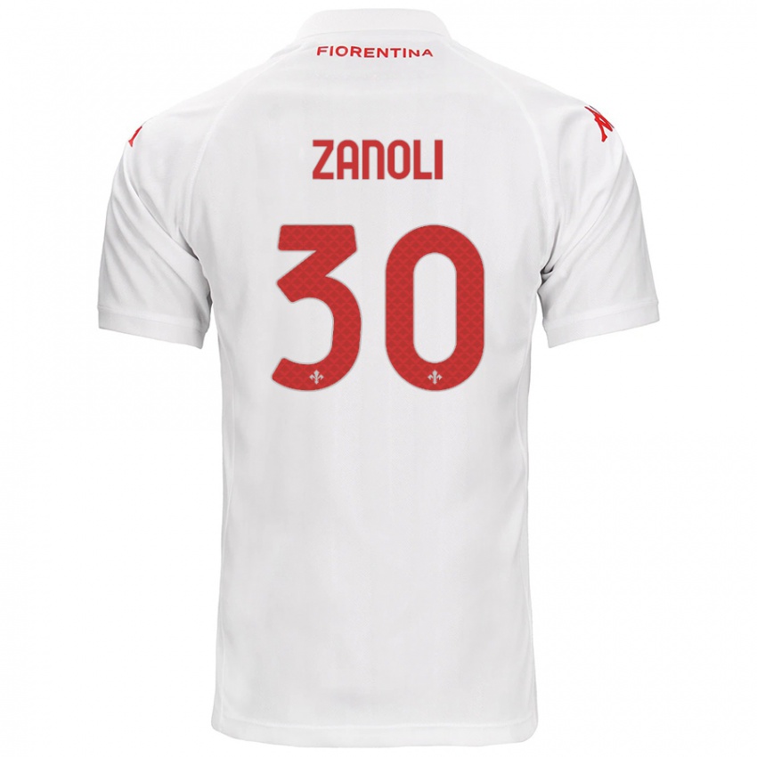 Kinder Martina Zanoli #30 Weiß Auswärtstrikot Trikot 2024/25 T-Shirt