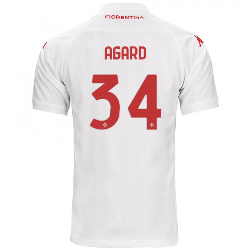 Kinder Laura Agard #34 Weiß Auswärtstrikot Trikot 2024/25 T-Shirt