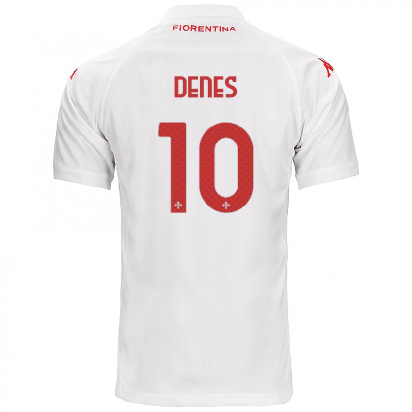 Kinder Adrián Dénes #10 Weiß Auswärtstrikot Trikot 2024/25 T-Shirt