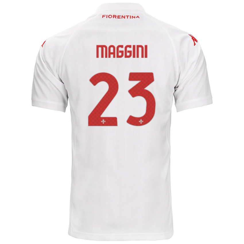 Kinder Filippo Maggini #23 Weiß Auswärtstrikot Trikot 2024/25 T-Shirt