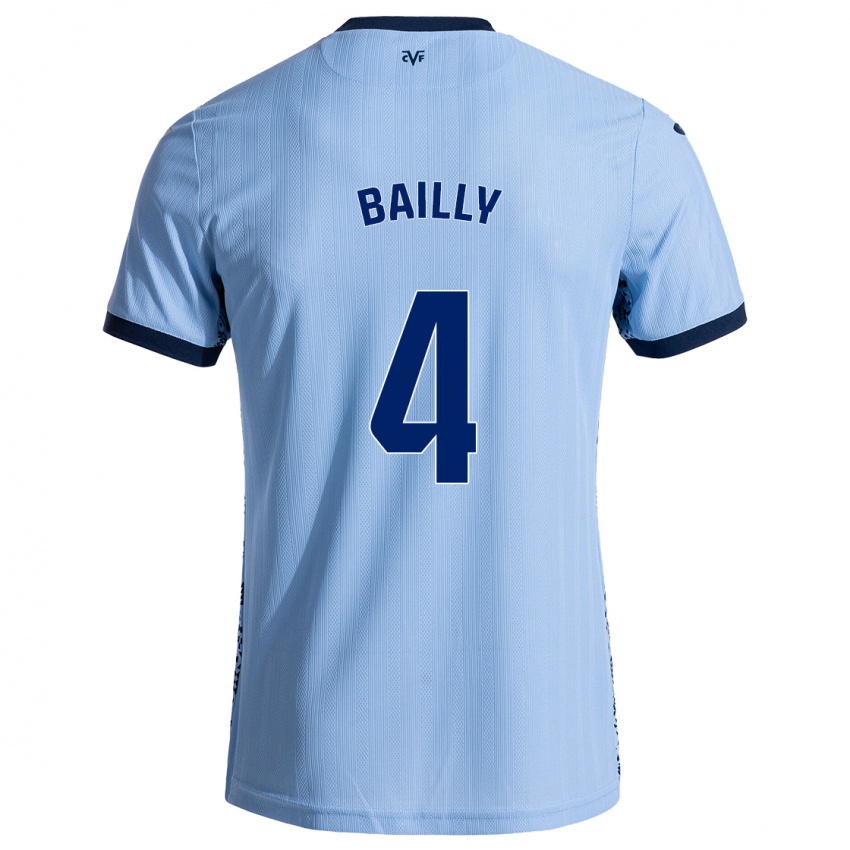 Kinder Eric Bailly #4 Himmelblau Auswärtstrikot Trikot 2024/25 T-Shirt