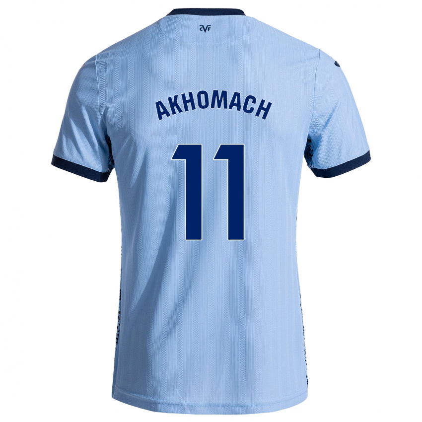 Kinder Ilias Akhomach #11 Himmelblau Auswärtstrikot Trikot 2024/25 T-Shirt