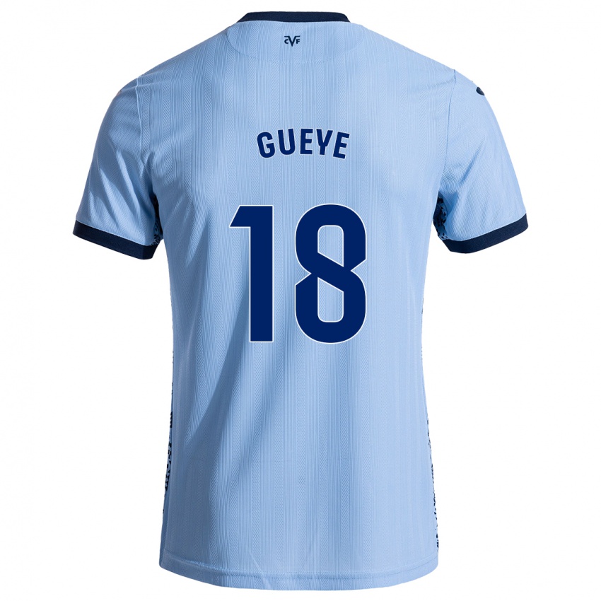 Kinder Pape Gueye #18 Himmelblau Auswärtstrikot Trikot 2024/25 T-Shirt