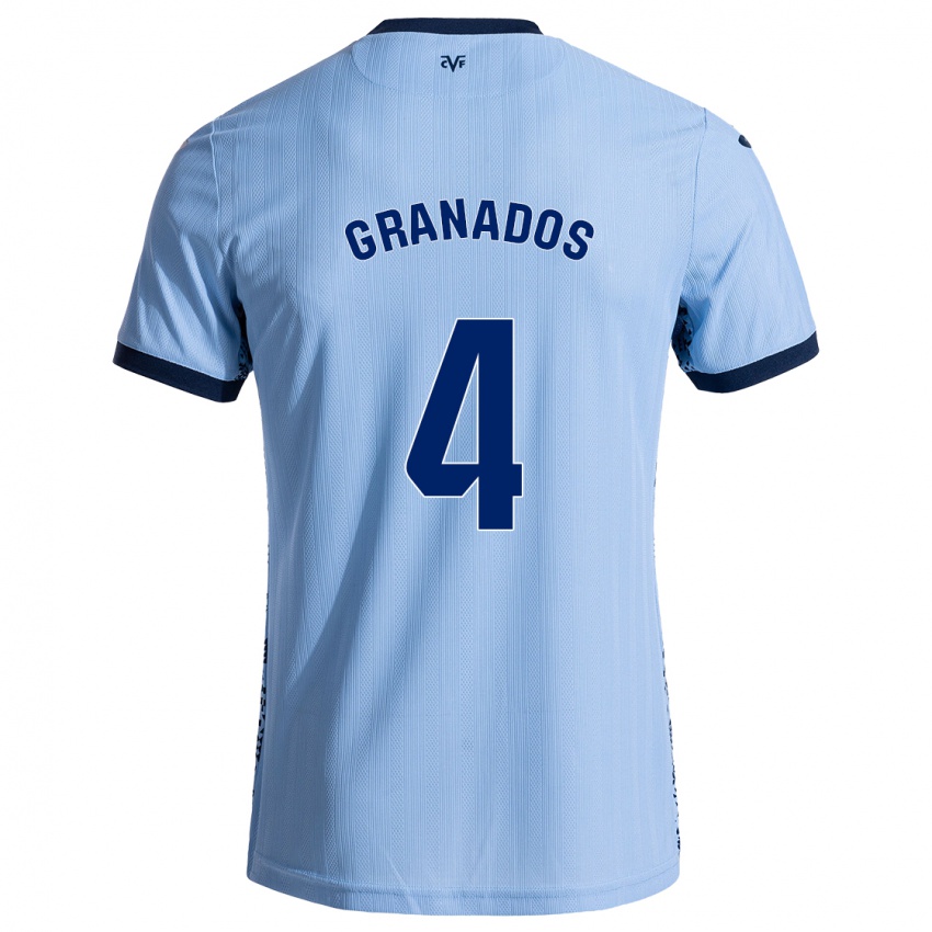 Kinder Carlos Granados #4 Himmelblau Auswärtstrikot Trikot 2024/25 T-Shirt