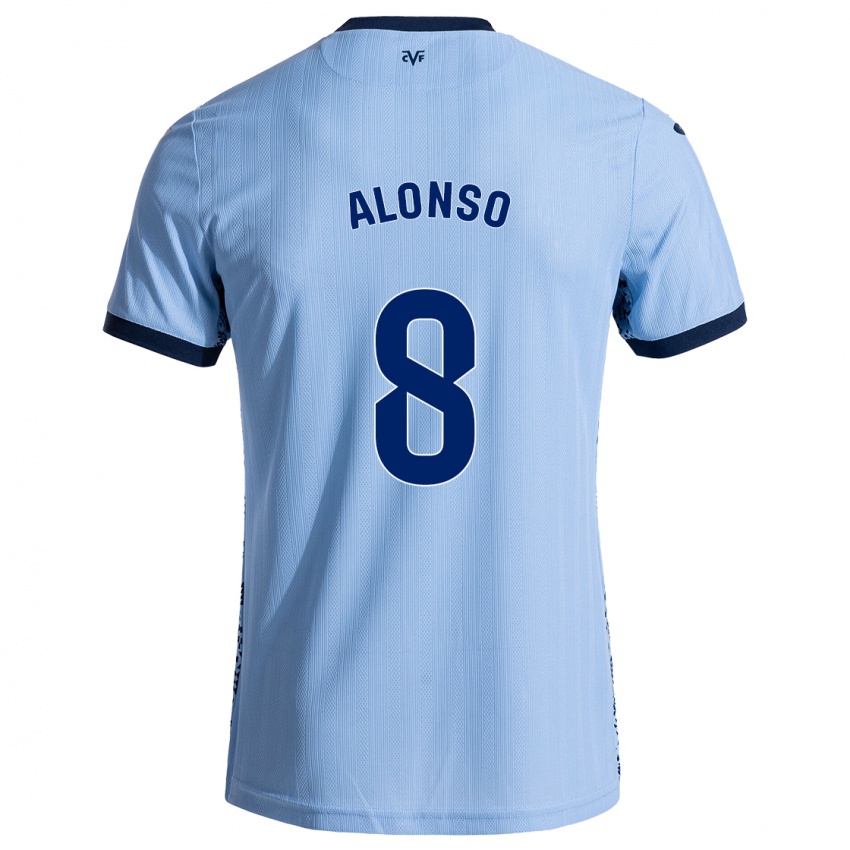 Kinder Rodri Alonso #8 Himmelblau Auswärtstrikot Trikot 2024/25 T-Shirt