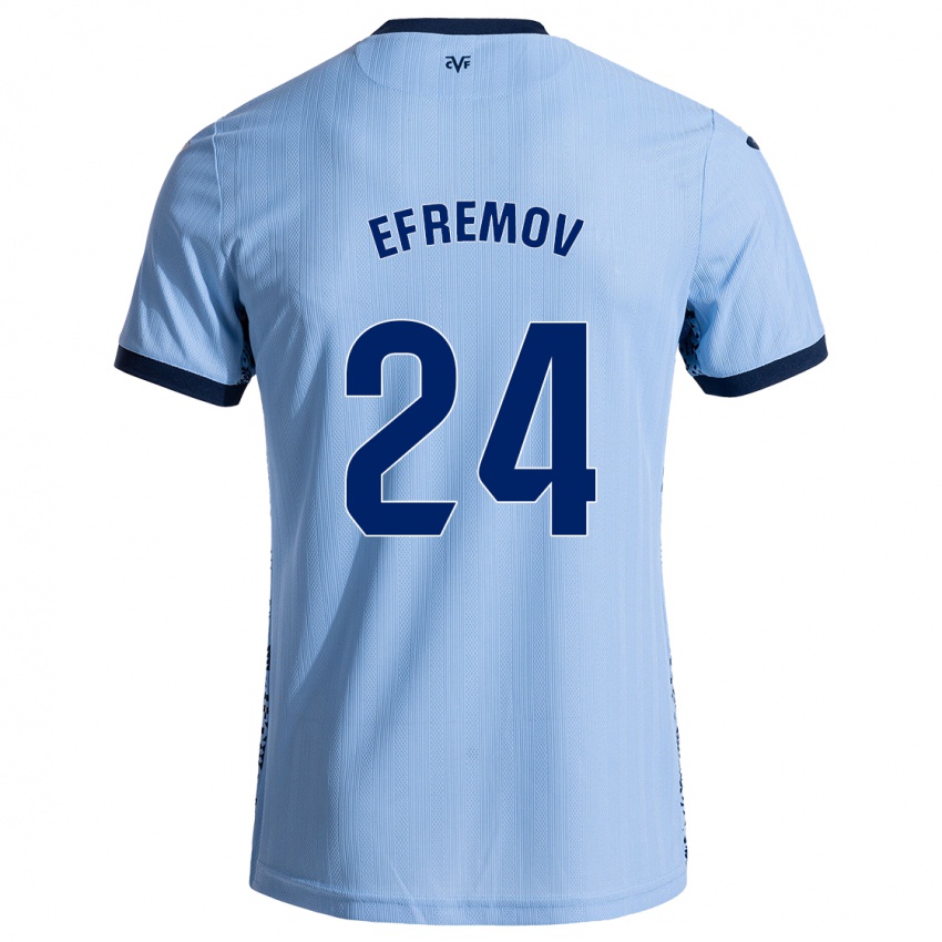 Kinder Anton Efremov #24 Himmelblau Auswärtstrikot Trikot 2024/25 T-Shirt