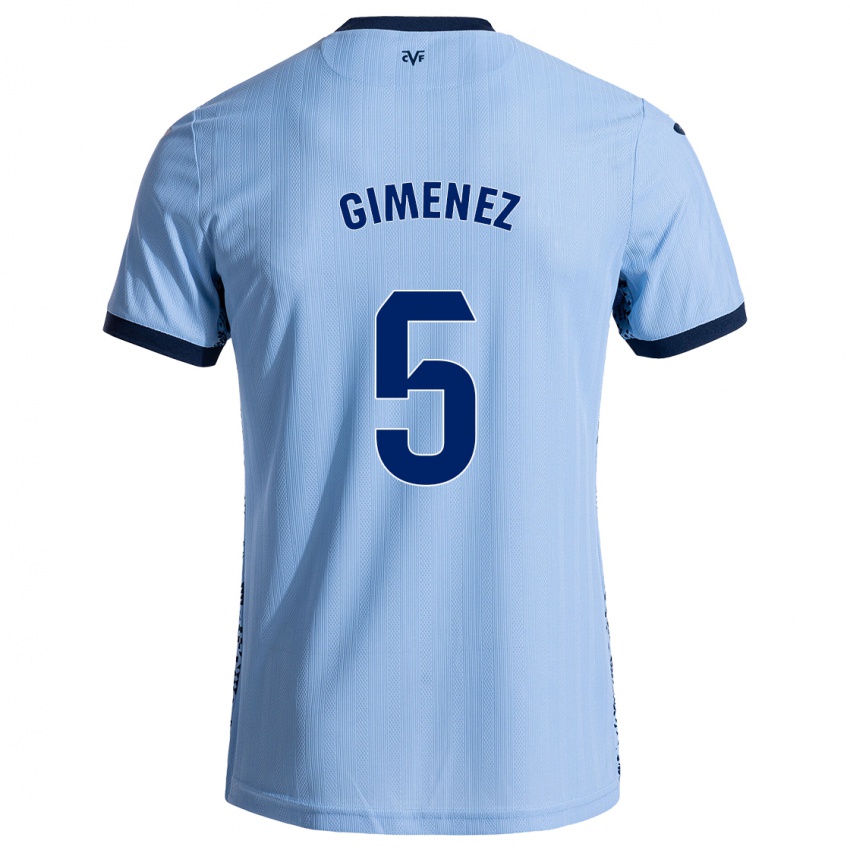 Kinder Yenifer Giménez #5 Himmelblau Auswärtstrikot Trikot 2024/25 T-Shirt