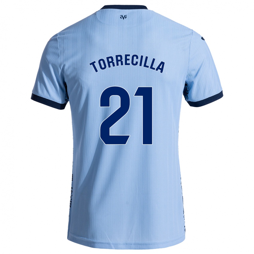 Kinder Virginia Torrecilla #21 Himmelblau Auswärtstrikot Trikot 2024/25 T-Shirt