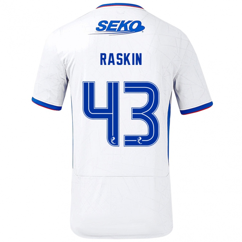 Kinder Nicolas Raskin #43 Weiß Blau Auswärtstrikot Trikot 2024/25 T-Shirt