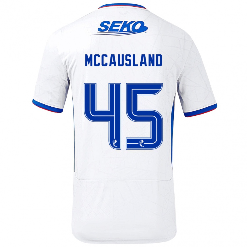 Kinder Ross Mccausland #45 Weiß Blau Auswärtstrikot Trikot 2024/25 T-Shirt