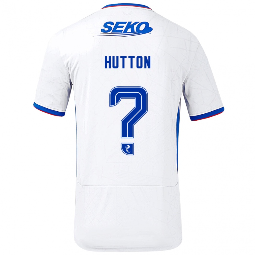 Kinder Zander Hutton #0 Weiß Blau Auswärtstrikot Trikot 2024/25 T-Shirt