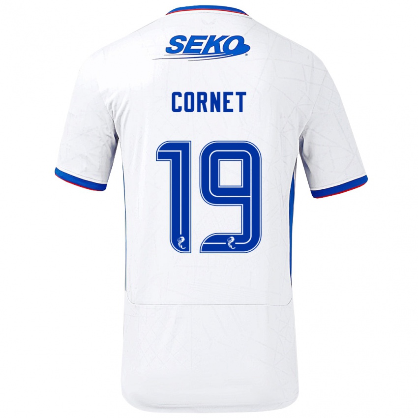 Kinder Chelsea Cornet #19 Weiß Blau Auswärtstrikot Trikot 2024/25 T-Shirt