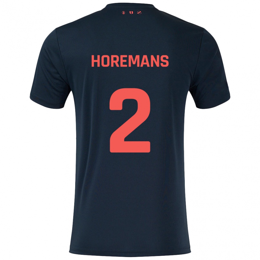 Kinder Siebe Horemans #2 Schwarz Rot Auswärtstrikot Trikot 2024/25 T-Shirt