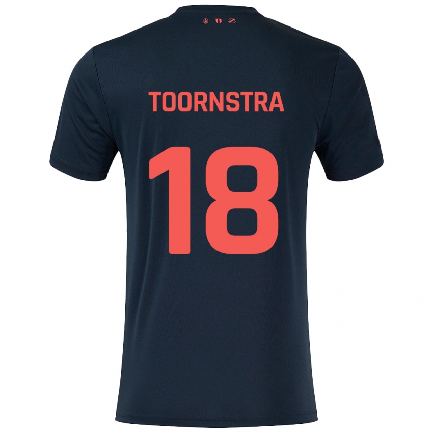 Kinder Jens Toornstra #18 Schwarz Rot Auswärtstrikot Trikot 2024/25 T-Shirt